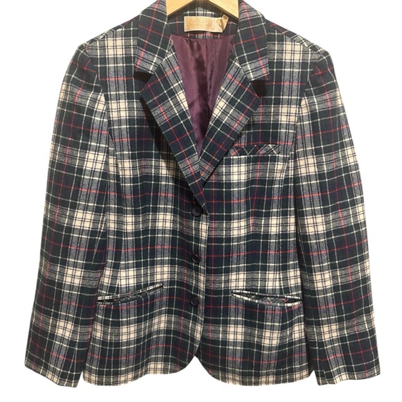 Pendleton Jackets & Blazers - Classic Vintage Pendleton Plaid Wool Blazer, Size 12